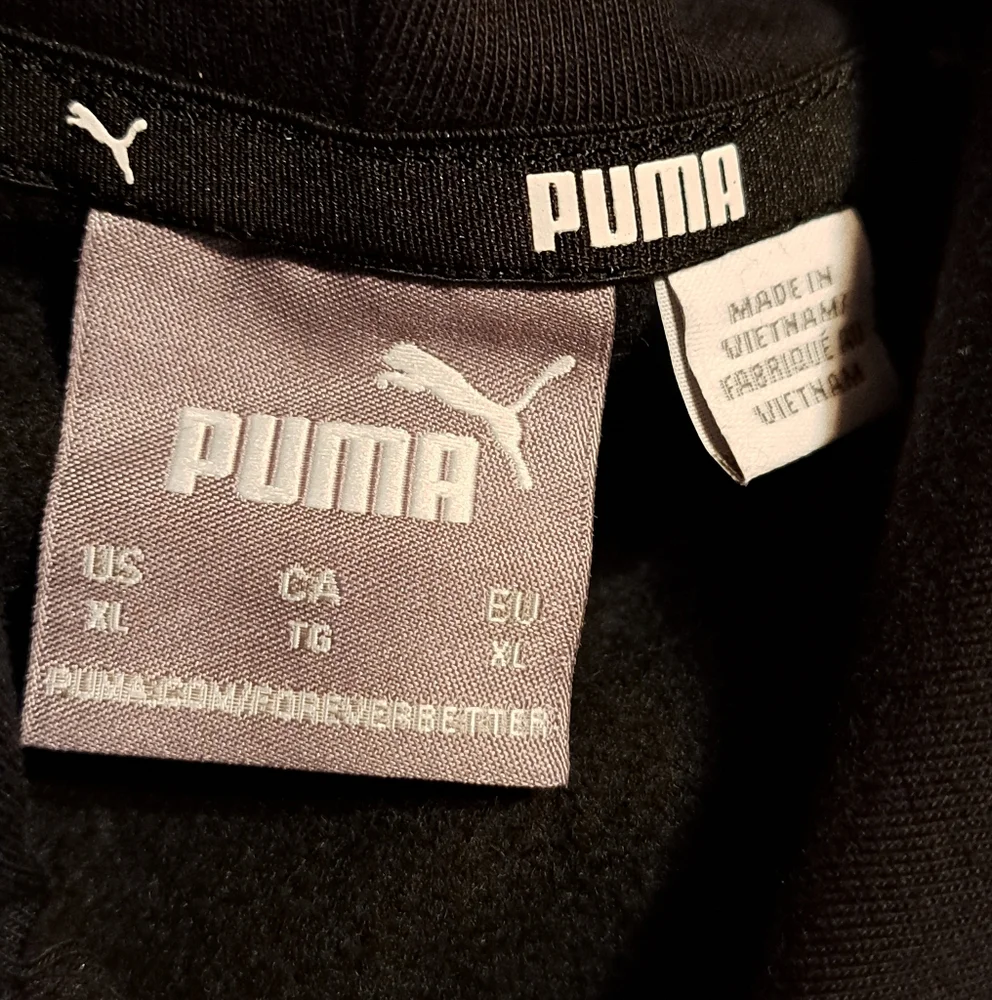 Puma Black Sweatshirt Iconic Logo Athletic Style Size XL - Picture 4 of 7